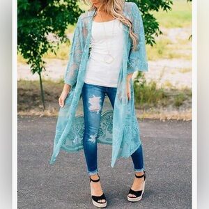 JODIFL Blue Lace Kimono
